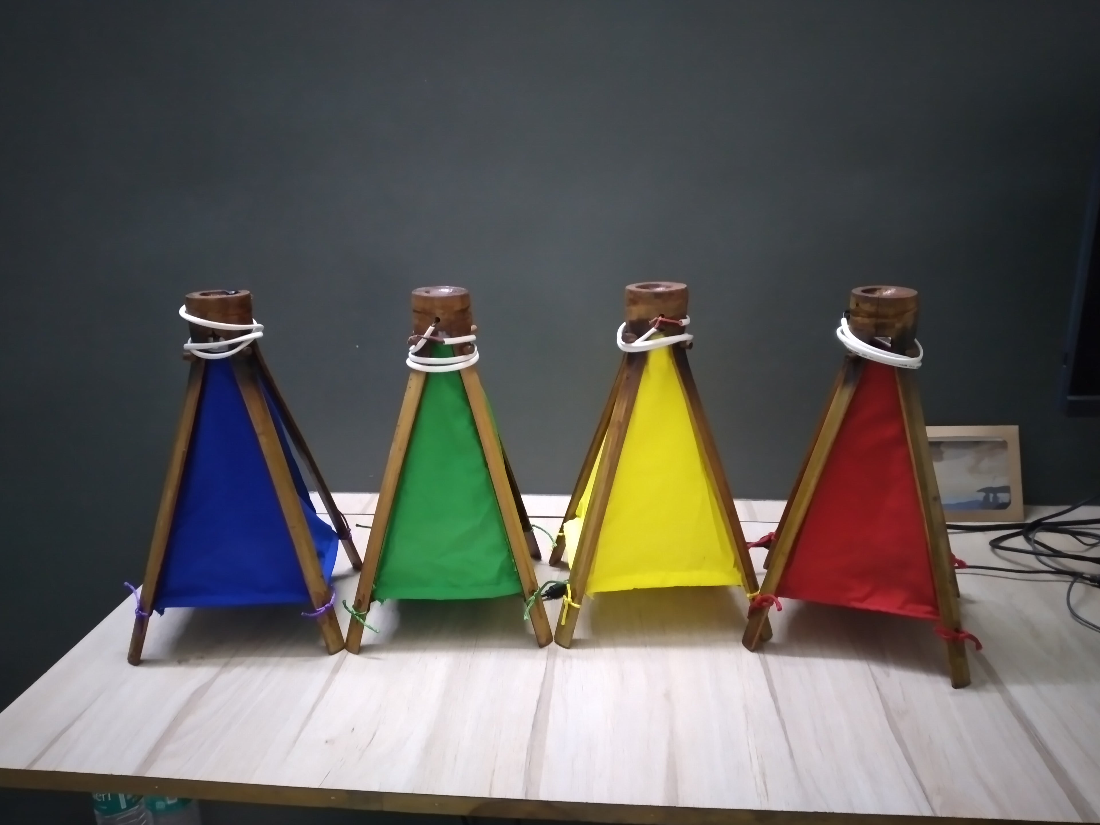 Bamboo Table Lamp RGBY(set of 4 lamp)
