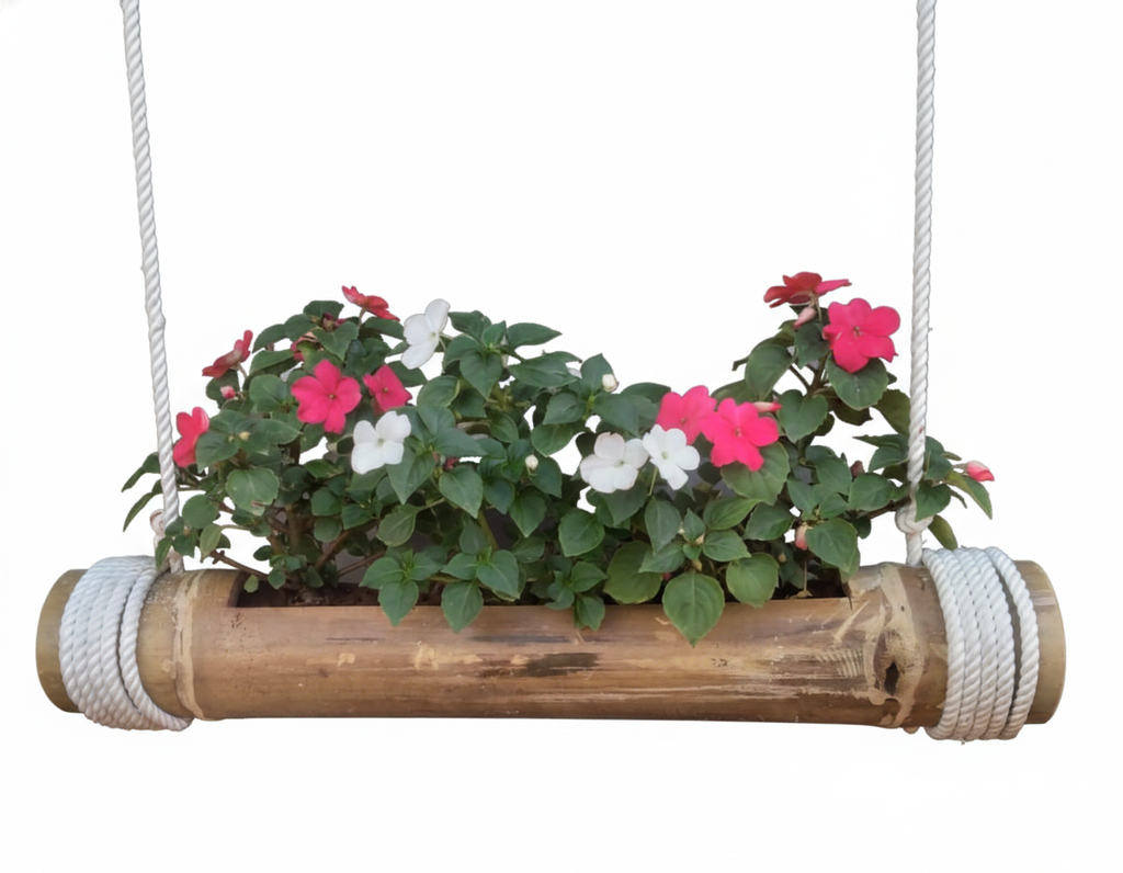 Bamboo Horizontal Hanging Planter