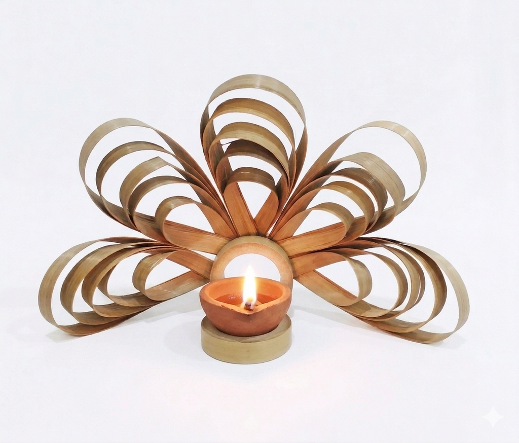 Bamboo Diya Peacock