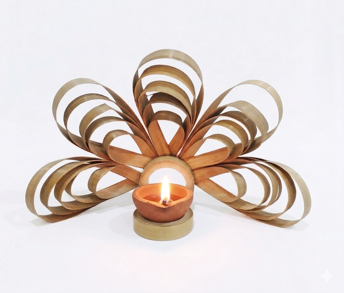 Bamboo Diya Peacock