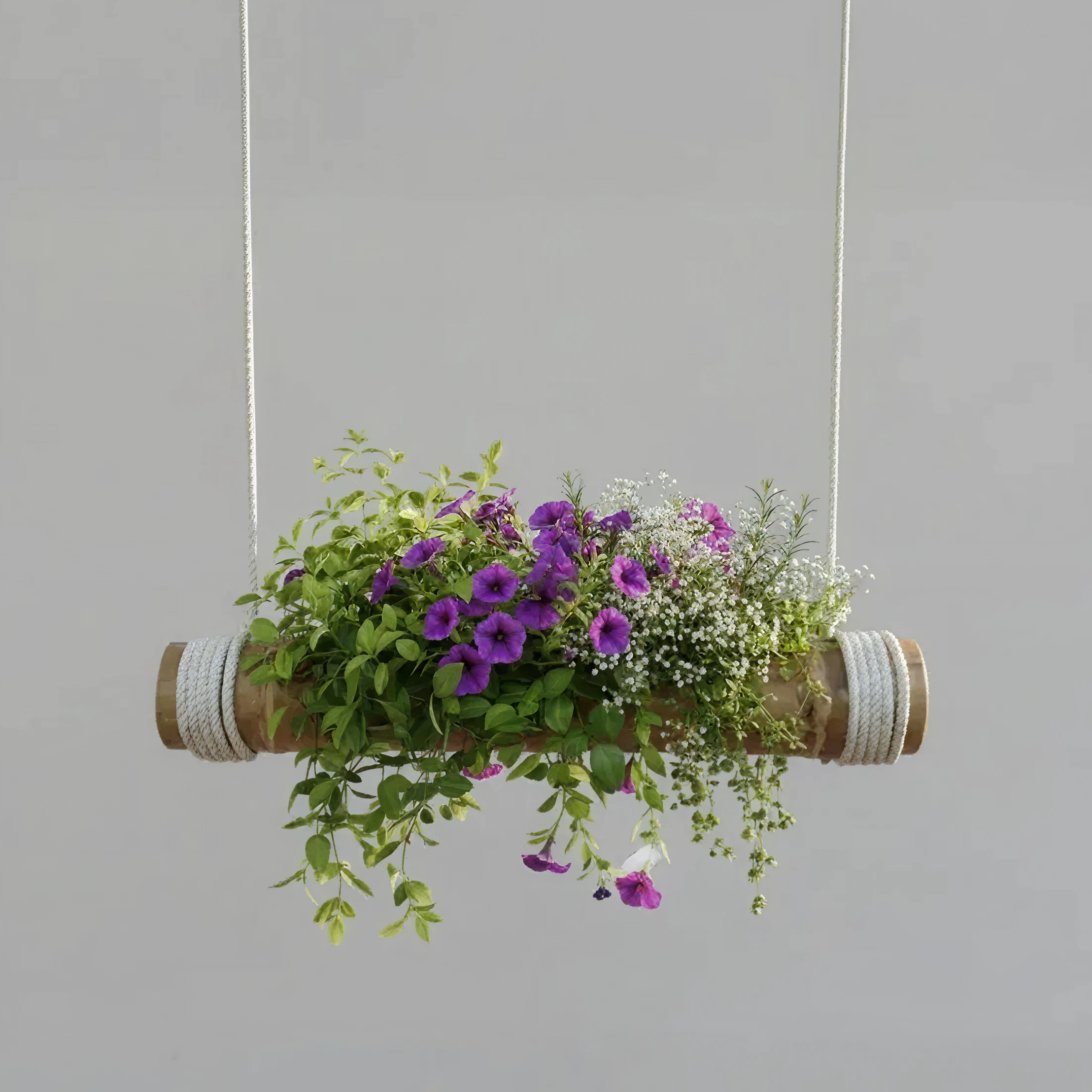 Bamboo Horizontal Hanging Planter