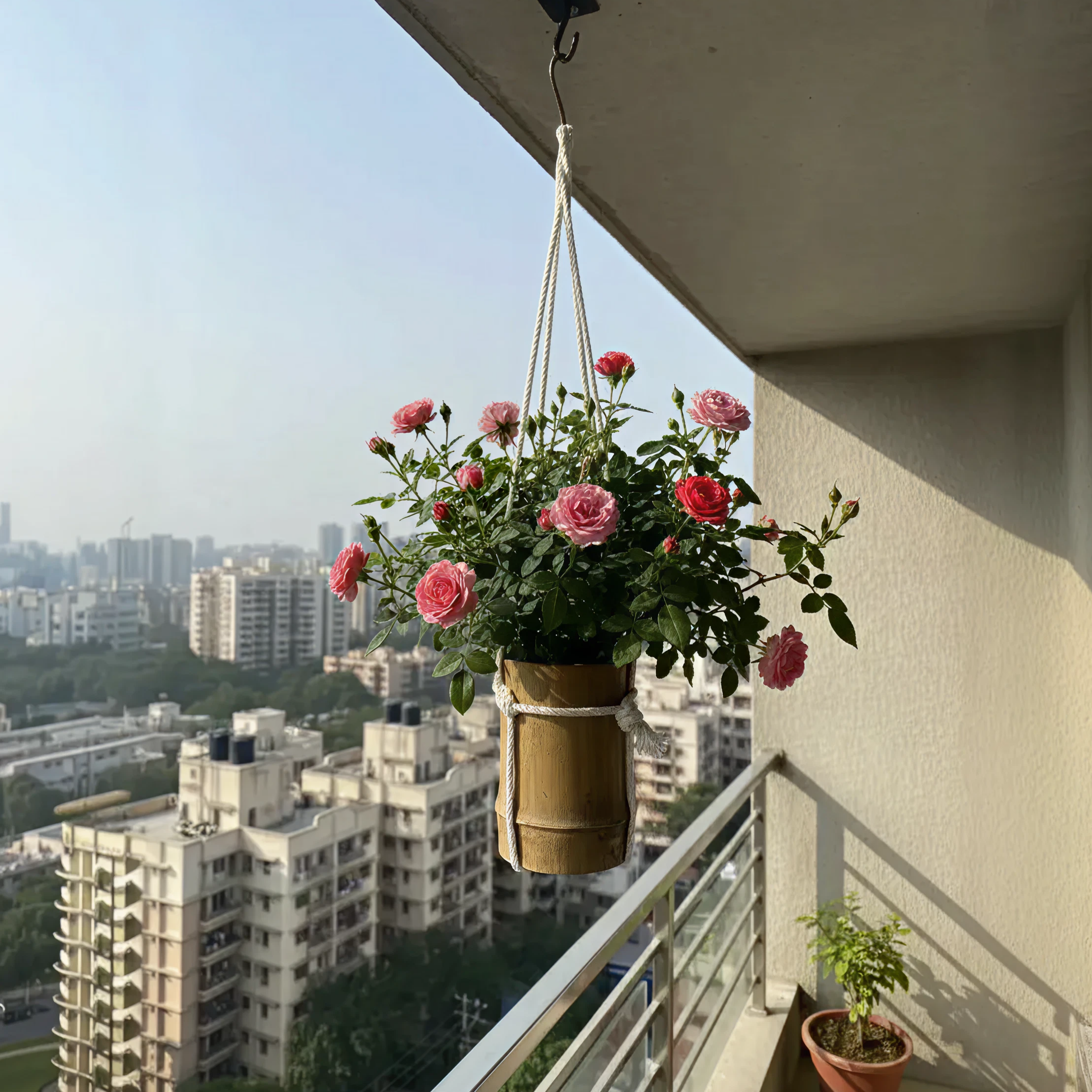 Hanging Vertical Bamboo Planter
