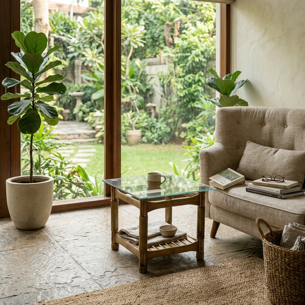 Bamboo Teepoy Square