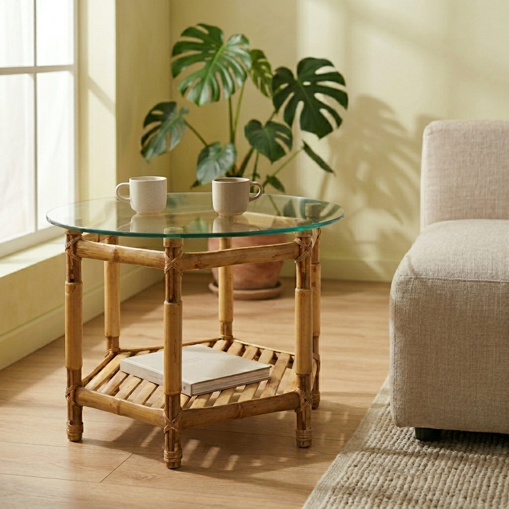 Bamboo Teepoy Hexagonal