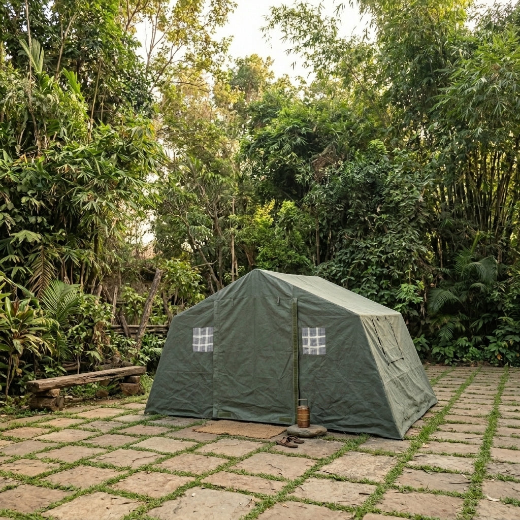 Bamboo Canvas Tent – Eco Glamping & Outdoor Structure