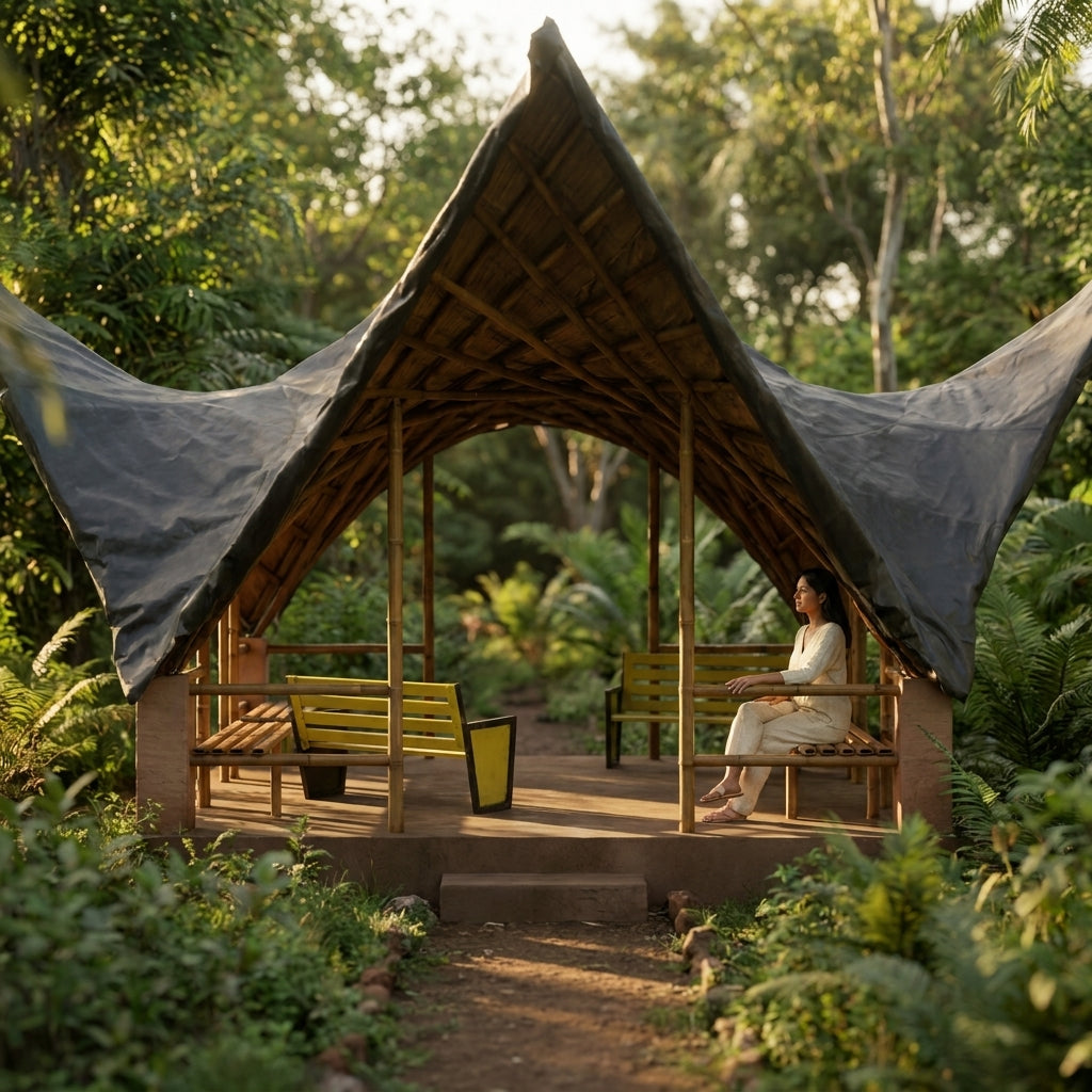 Bamboo Hyperbolic Gazebo