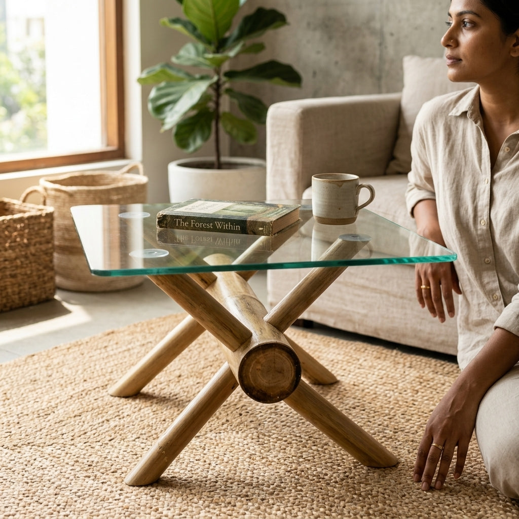 Bamboo Teepoy- Cross Leg