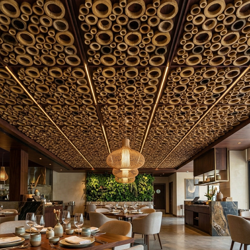 Bamboo False Ceiling – Pattern 3